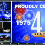 GCS 40th Anniversary Banner and Tote Board